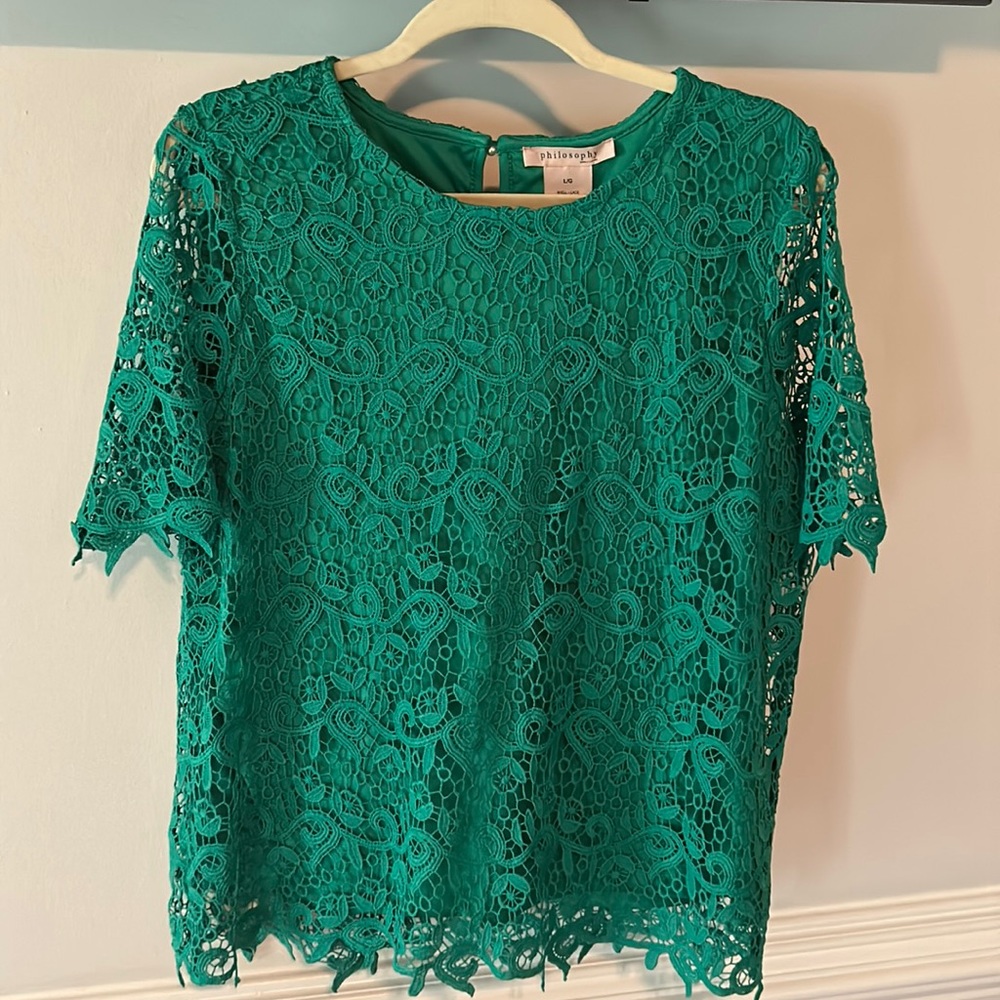 COPY - Brand new with tags Philosophy emerald green crochet top